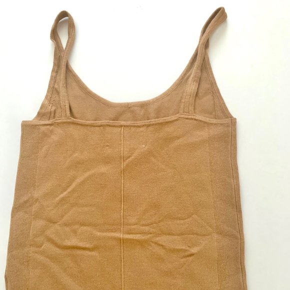 Yummy Sweater Co. Women’s Tan Shoulder Strap Fitted Soft Sweater Bodysuit - Picture 5 of 8